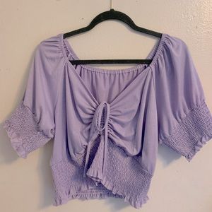 Lavender drawstring front Top.